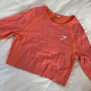Gymshark vital seamless 2.0 long sleeve crop top in orange marl